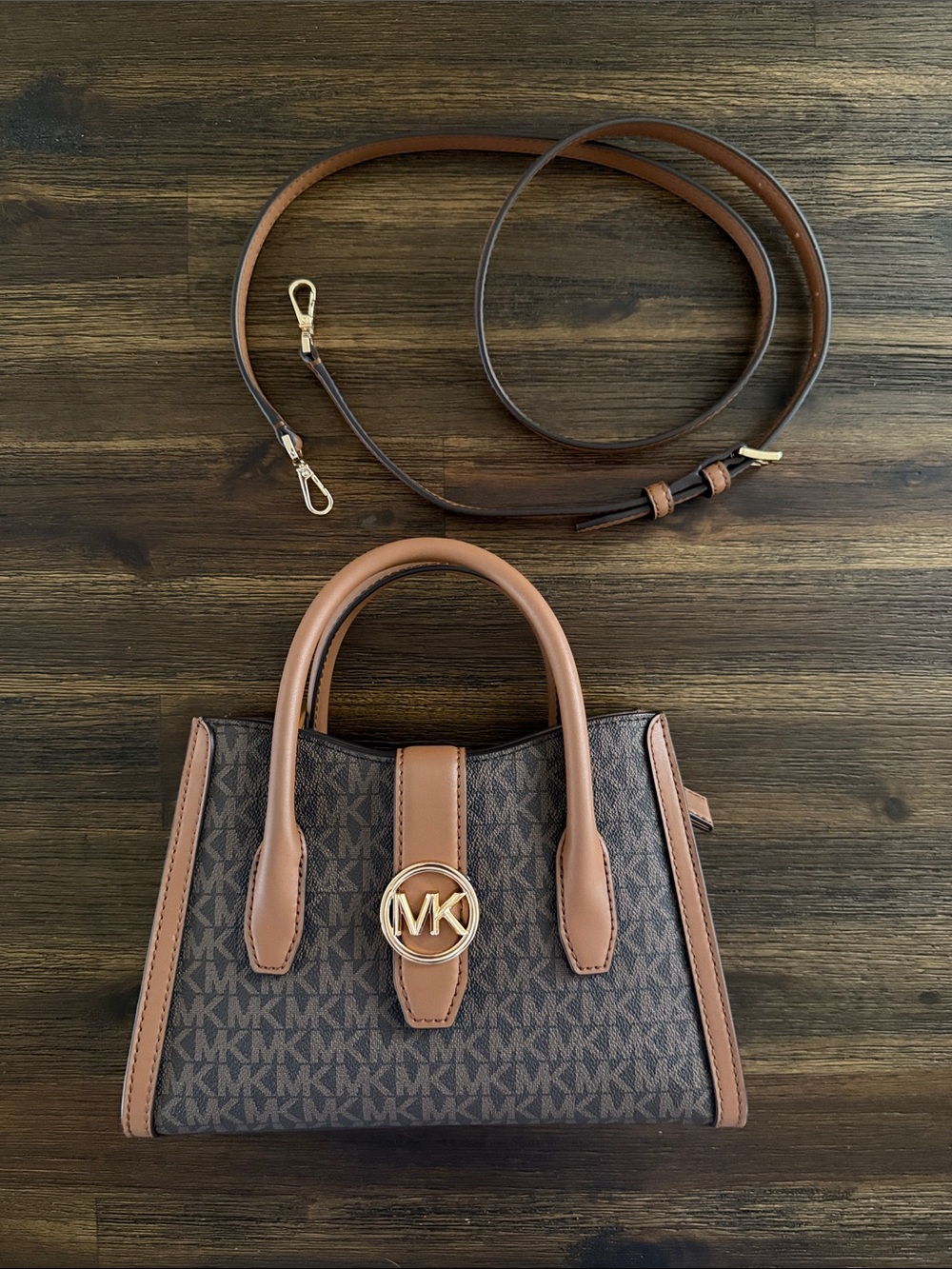 Michael Kors Gabby Brown Small Logo Satchel